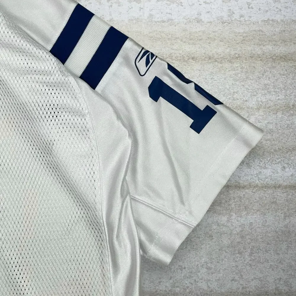 Peyton Manning Indianapolis Colts Jersey Reebok White Polyester Blue On Field_3